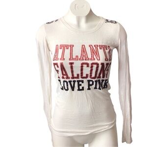 Vintage PINK Victoria's Secret White Long Sleeve Shirt size small